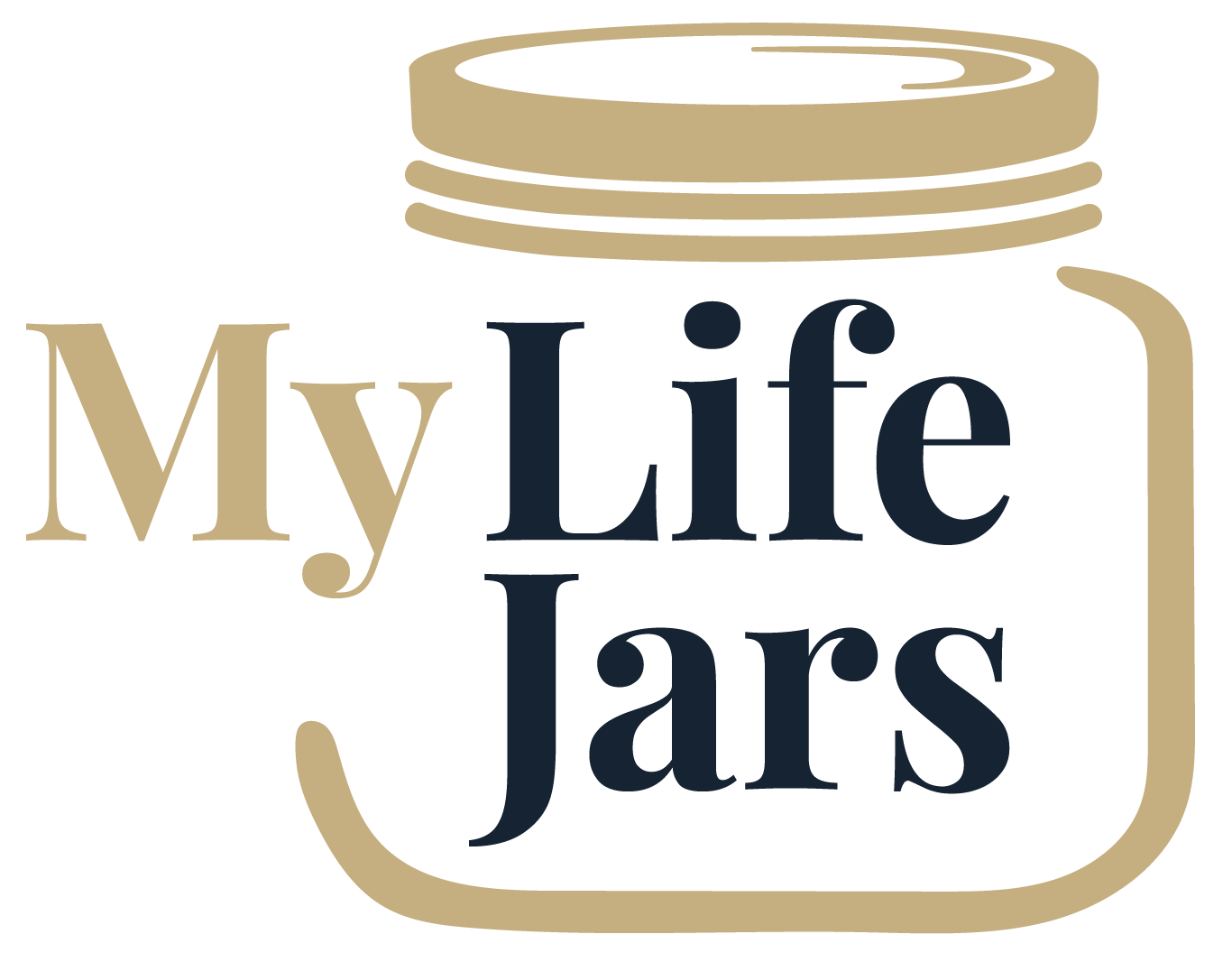 Gold and Navy Blue, Full Color, My lifeJars logo